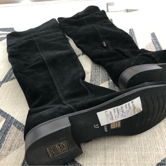 New Le Chateau Black Leather Over the Knee Boots 37 - Picture 2 of 3